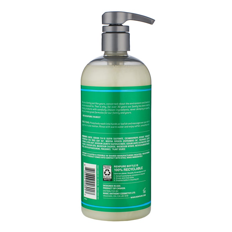 Renpure Original Tea Tree Essential Oil & Peppermint Moisturizing Body Wash With Pump â€“ for Dry Sensitive Skin & Decongest Pores â€“ Sulfate Free Body Wash & Liquid Hand Soap For Men & Women - Image 5